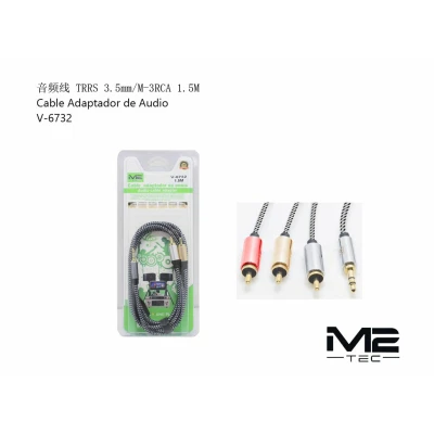 TRRS 3.5mm adapter cable at 3 RCA 1.5M V-6732 M2TEC