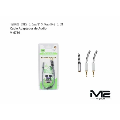 Adaptador Audio TRRS 3.5mm H a 2M V-6736 | M2TEC Grossista