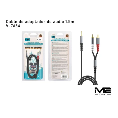 Cabo Adaptador Audio Jack 3.5mm a 2 RCA 1.5m V-7654