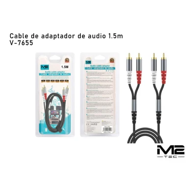 Cabo de Áudio 2 RCA a 2 RCA 1.5m V-7655 | M2TEC