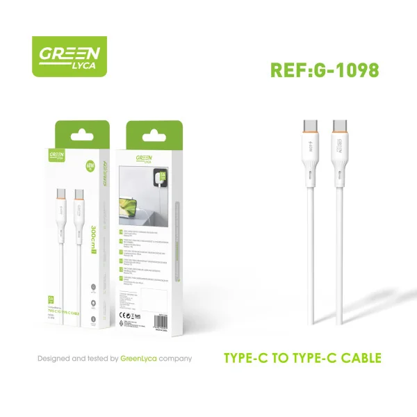 Cable USB-C a USB-C, 3M, 5 A