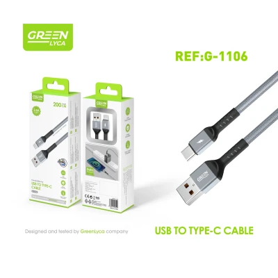 Câble USB-A vers USB-C, 2 m, 2,4 A - Vente en gros | M2TEC Wholesale