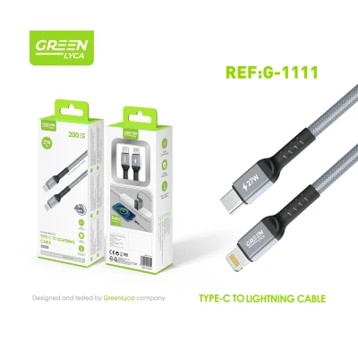 Cable USB-C a Lightning 2M 27W Green Lyca G-1111
