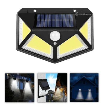 Lâmpada Solar Exterior BK-100B com Sensor de Movimento