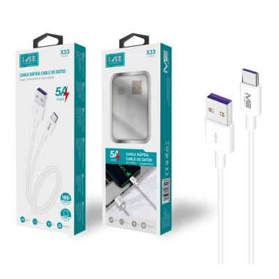 Cable USB-C M2-TEC X33 5A 1m Carga Rápida y Datos V-5888