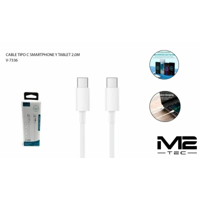 Cable USB-C a USB-C 2M 66W 5A M2-TEC V-7336