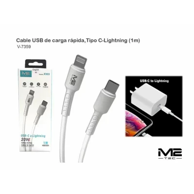 Cable USB-C a Lightning 20W 1M M2-TEC V-7359