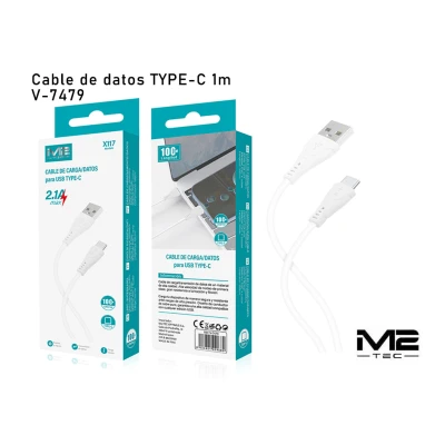 Cable USB a USB-C 1m 2.1A M2-TEC V-7479 | Mayorista