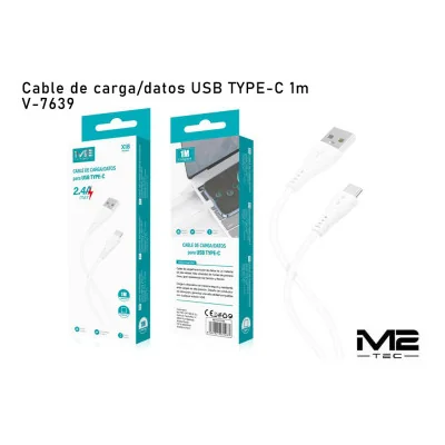 Cable USB-C 1m 2.4A V-7639 - Carga y Datos Mayorista