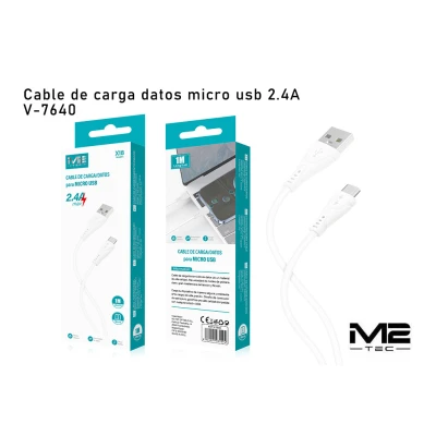 Câble Micro USB 2.4A M2TEC V-7640 - Chargement et données 1m
