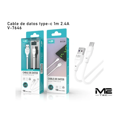 Cable USB-C 1m 2.4A M2TEC M-C28 | Mayorista Electrónica
