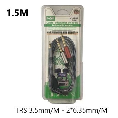 Câble Audio TRS 3.5mm à 2x 6.35mm 1.5m V-6742 & #160; M2TEC