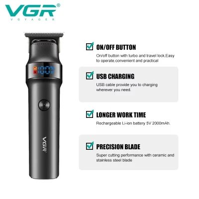 V-987 Turbo Hair Clipper, 7000RPM, 400-Minute Runtime