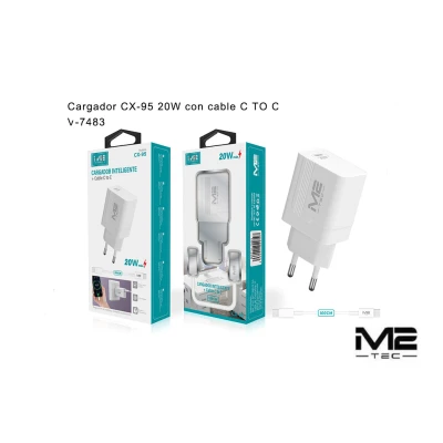 Cargador USB-C 20W CX-95 con Cable 1m | M2TEC Mayorista