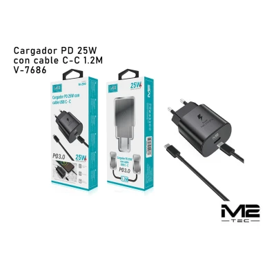 Carregador PD USB-C, 25 W, com cabo USB-C para USB-C. no atacado | Atacadista M2TEC