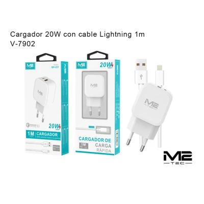 Chargeur USB-A 20 W avec câble USB-A vers Lightning (Vente en gros) | M2...