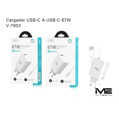Chargeur USB-C 67 W avec câble USB-C vers USB-C (vente en gros) | M2TEC ...