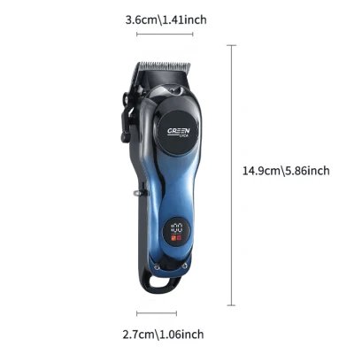 Máquina de cortar cabelo profissional Green Lyca com bateria 2000 mAh e motor 7000 rpm