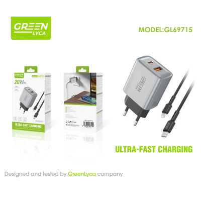 Chargeur USB-C 20 W avec câble USB-C vers Lightning (Vente en gros) | M2...