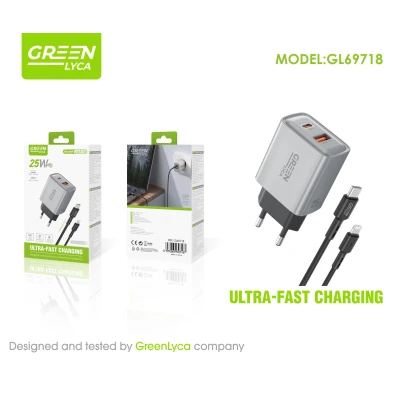 Chargeur USB-C 25 W avec câble USB-C vers Lightning (Vente en gros) | M2...