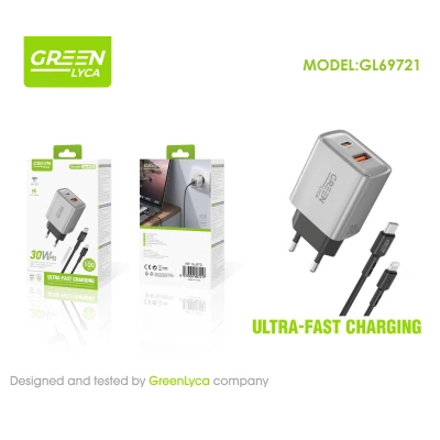 Chargeur USB-C 30 W avec câble USB-C vers Lightning (Vente en gros) | M2...