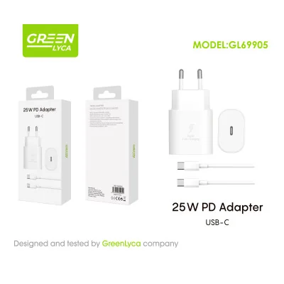 Cargador PD USB-C, 25 W, con cable USB-C a USB-CType-C charger