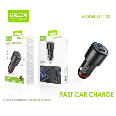 Cargador Coche Green Lyca G-1123 | USB-C PD + USB-A 38W