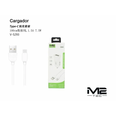 Cargador Coche M2-TEC V-5293 Type-C 1.5A 7.5W 100cm