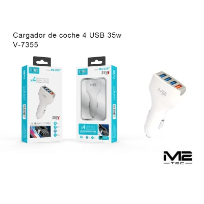 Cargador Coche 4 USB 35W M2-TEC V-7355 | Mayorista