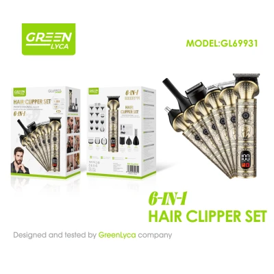 Máquina Cortapelo 6 en 1 con Batería 1200mAh y Motor 6000RPM paraCo...