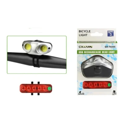 Kit Lumières Vélo USB QX-T0205 Ref. 13697
