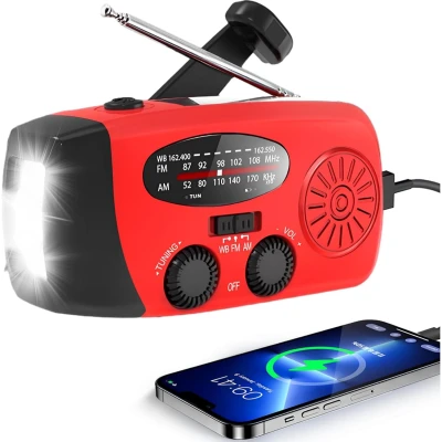 Radio y Linterna Multiuso a Manivela de Emergencia al por mayor | M...