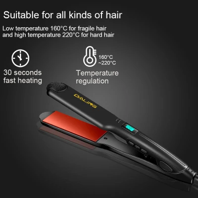 Prancha de cabelo - DALING DL-5022, placas de cerâmica para uso seco e molhado, tela...