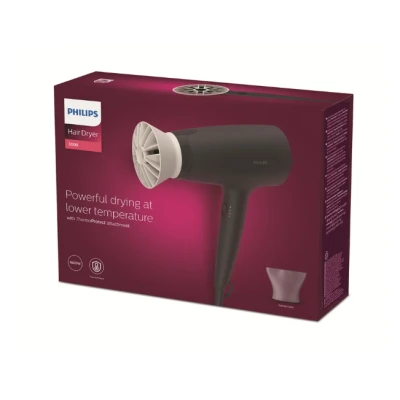 Secador de pelo Philips Bhd302/10, 1600W, 3 niveles de velocidad al...