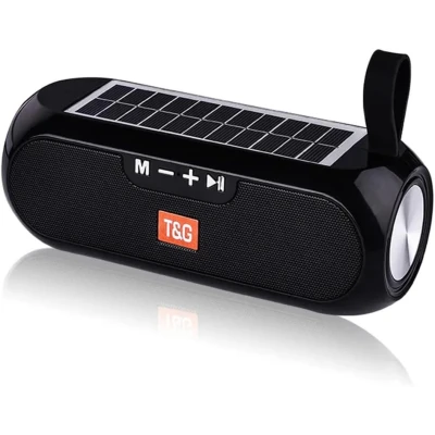 Coluna portátil sem fios, Bluetooth 5.3, potência de 8W x 2, bateria de 1200mAh com painel solar, TG-182