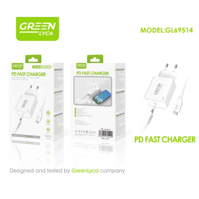Carregador Rápido 20W USB-C Power Delivery com Cabo USB-C