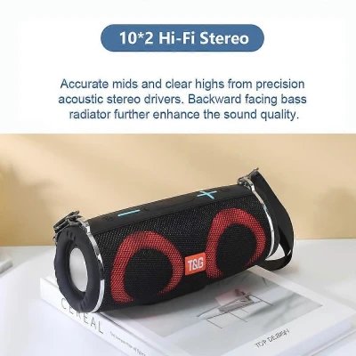 Altavoz portátil Wireless, Bluetooth 5.3, potencia 5W X2, TWS, 1200mah, T&G Tg-642 %category-name%