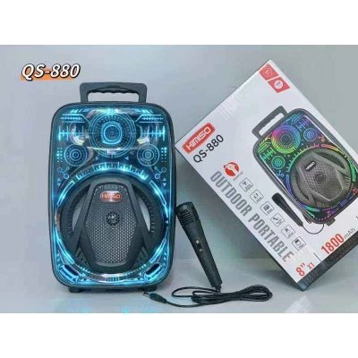 Enceinte portable, 8 pouces, Bluetooth 5.1, 10 W, microphone et télécommande...
