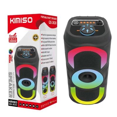 Coluna portátil sem fios, Bluetooth 5.3, potência de 10W x2, bateria de 2000mAh, TWS, KIMISO QA-3629