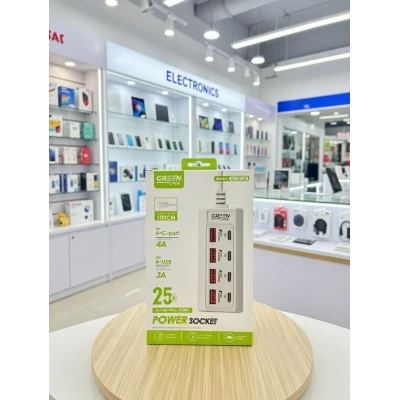 Charger, 25Wx4, 4xC-port 4A, 4xUSB 3A, Green Lyca GL70120 wholesale...