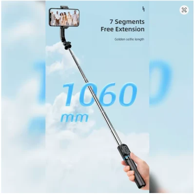 Tripod and selfie for mobile phones, Bluetooth remote control, with...