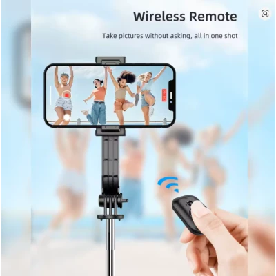 Tripod and selfie for mobile phones, Bluetooth remote control, with...