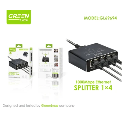 Divisor Gigabit Ethernet de 1 para 4, divisor de internet LAN RJ45 de 1000 Mbps...
