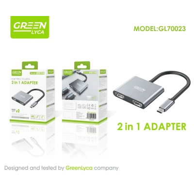 Adaptateur convertisseur USB-C vers HDMI Type-C avec double sortie HDMI vers...