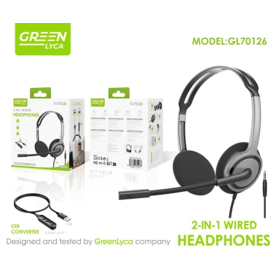 Auriculares GreenLyca GL70126 | Conexión USB y Jack 3.5mm