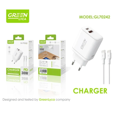 Chargeur mural PD30 avec câble USB-C (USB-C) - Vente en gros | M2TEC...