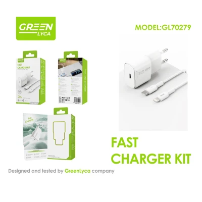 Chargeur 20W GreenLyca GL70279 + Câble USB-C à Lightning