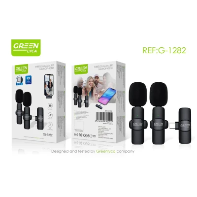 Microphone Lavalier Dual Wireless Type-C Green Lyca G-1282