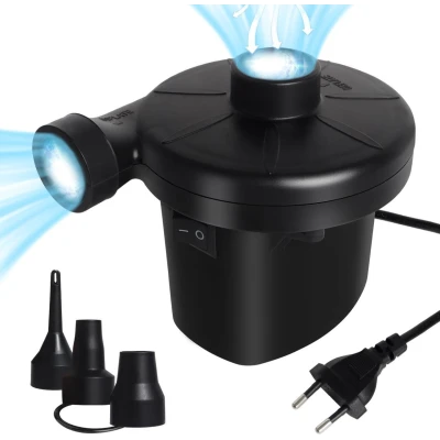 Bomba Eléctrica Portátil 240V/12V con 3 Boquillas e Inflado