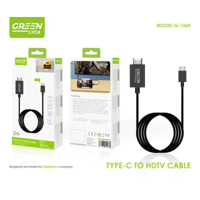 Cable USB-C a HDMI 4K 2 Metros Green Lyca G-1360